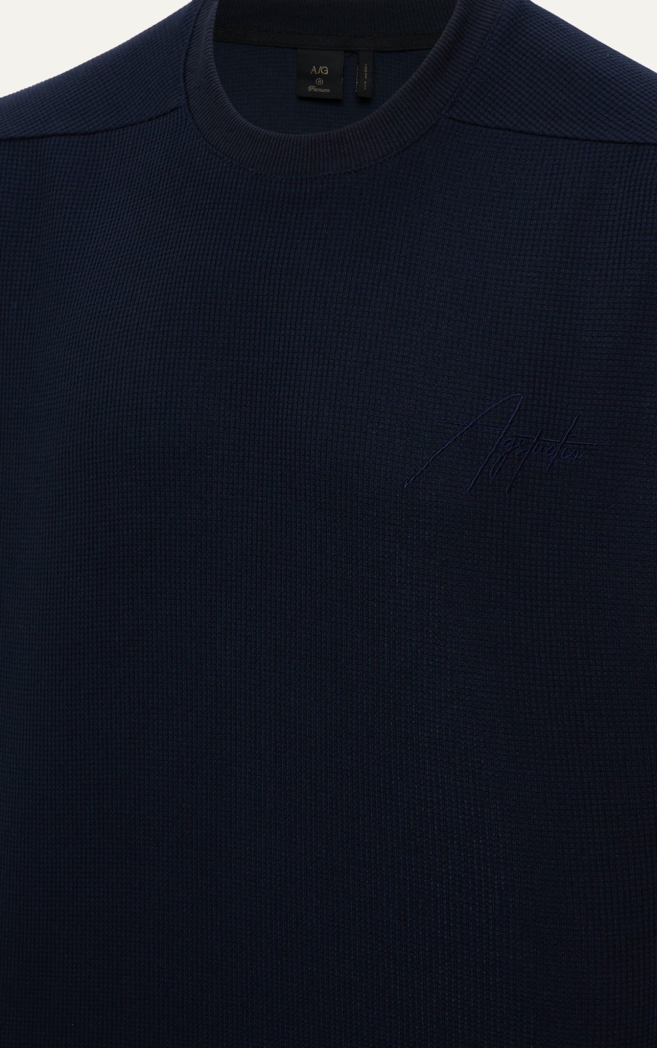 AG09 PREMIUM LOOSE FIT HANDWRITTEN LOGO T-SHIRT - DARK BLUE