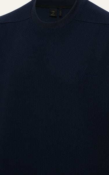  AG09 PREMIUM LOOSE FIT HANDWRITTEN LOGO T-SHIRT - DARK BLUE 