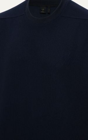 AG09 PREMIUM LOOSE FIT HANDWRITTEN LOGO T-SHIRT - DARK BLUE