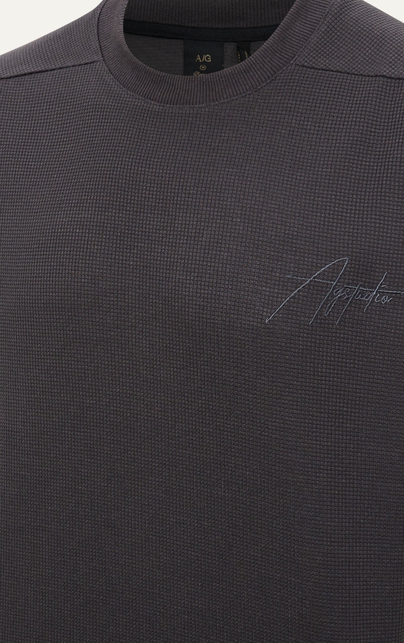 AG09 PREMIUM LOOSE FIT HANDWRITTEN LOGO T-SHIRT - GREY