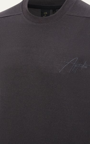  AG09 PREMIUM LOOSE FIT HANDWRITTEN LOGO T-SHIRT - GREY 