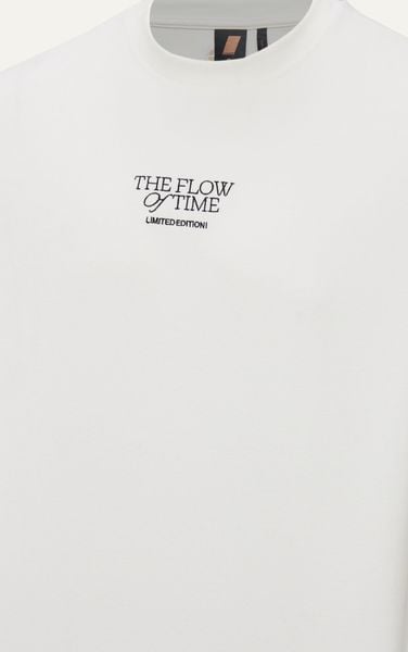  AG702 STUDIO LOOSE FIT "THE FLOW OF TIME" T-SHIRT - WHITE 