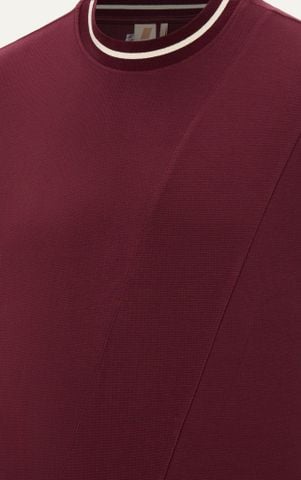 AG742 STUDIO LOOSE FIT BASIC T-SHIRT - WINE RED