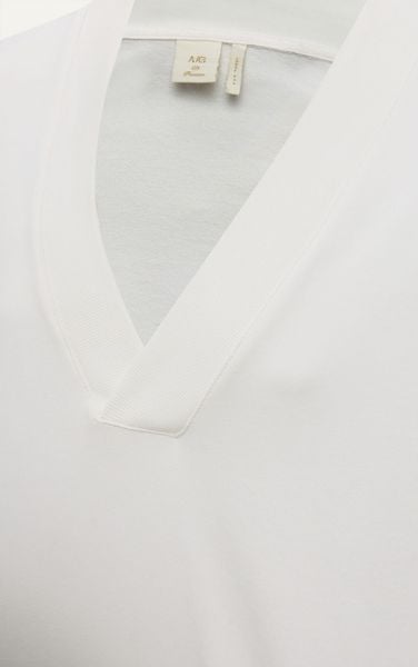  AGHT08 PREMIUM LOOSE FIT LONG-SLEEVED SHAWL COLLAR KNIT TOP - WHITE 