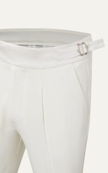  AG516 PREMIUM SLIMFIT SIDETAB TROUSERS - WHITE 