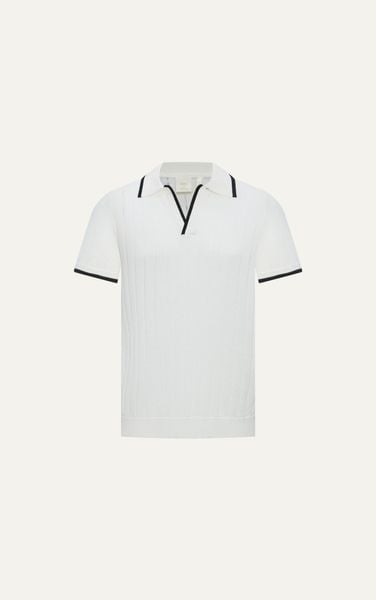  AG747 PREMIUM REGULAR FIT RIB STITCH POLO - WHITE