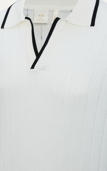  AG747 PREMIUM REGULAR FIT RIB STITCH POLO - WHITE 