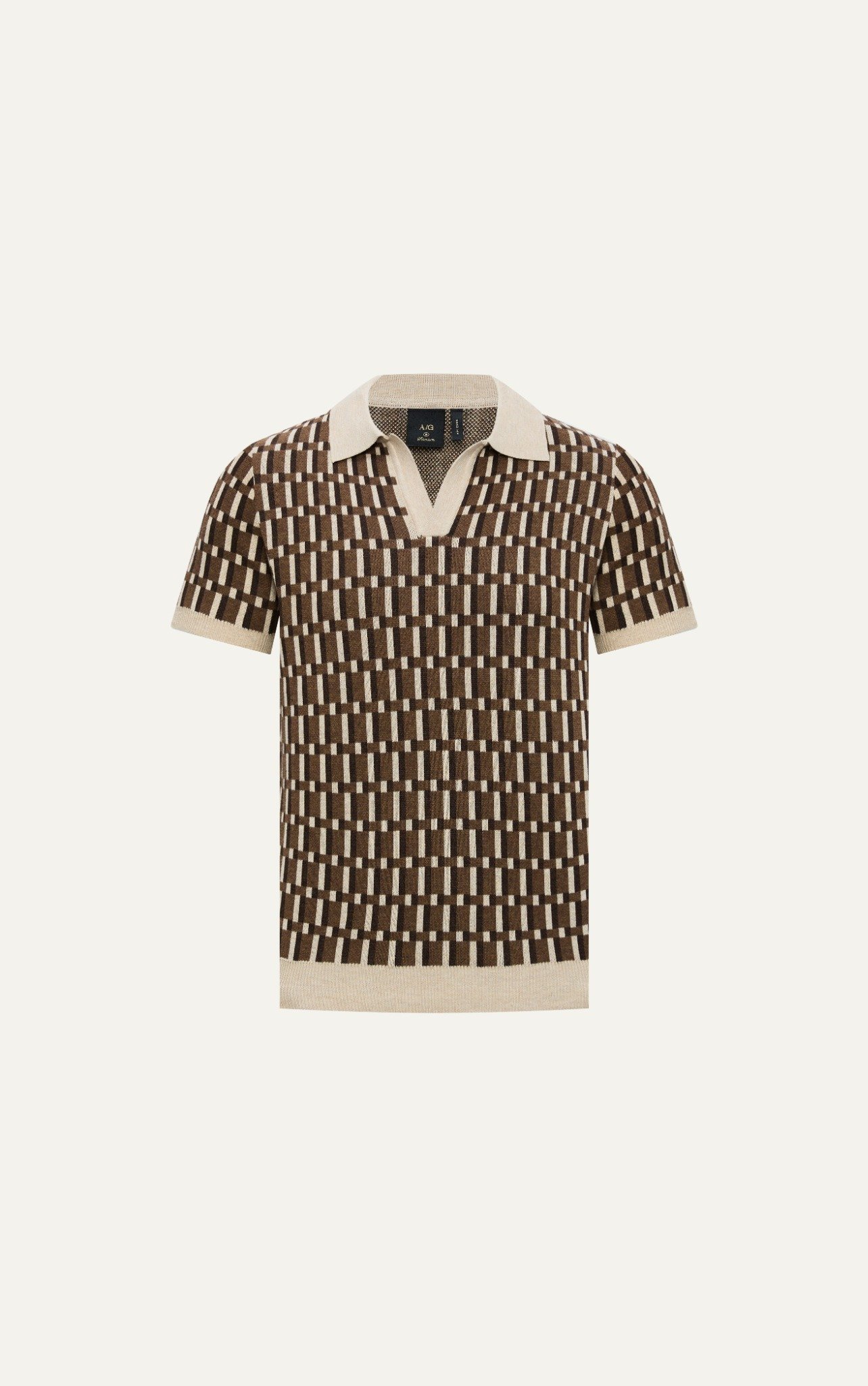 AG749 PREMIUM REGULAR FIT KNIT POLO - BEIGE