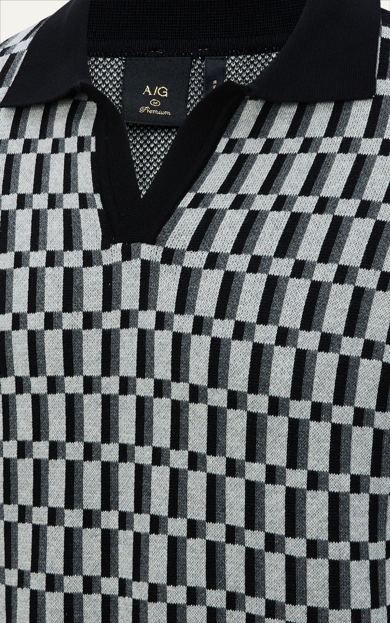 AG749 PREMIUM REGULAR FIT KNIT POLO - BLACK