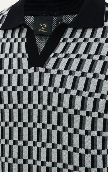  AG749 PREMIUM REGULAR FIT KNIT POLO - BLACK 