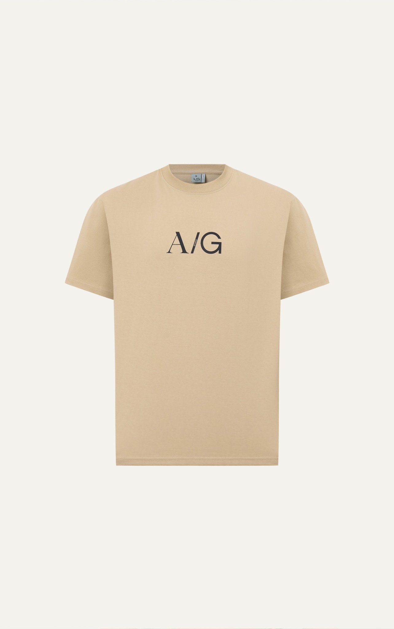 T738 FACTORY LOOSE FIT BIG LOGO T-SHIRT - BEIGE