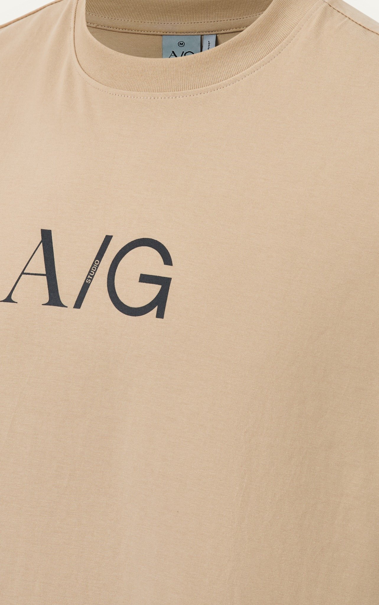 T738 FACTORY LOOSE FIT BIG LOGO T-SHIRT - BEIGE
