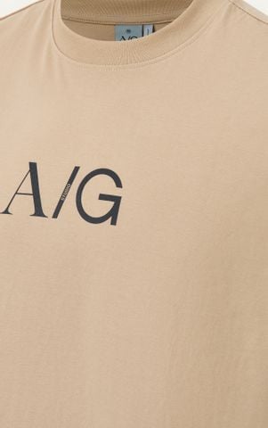 T738 FACTORY LOOSE FIT BIG LOGO T-SHIRT - BEIGE