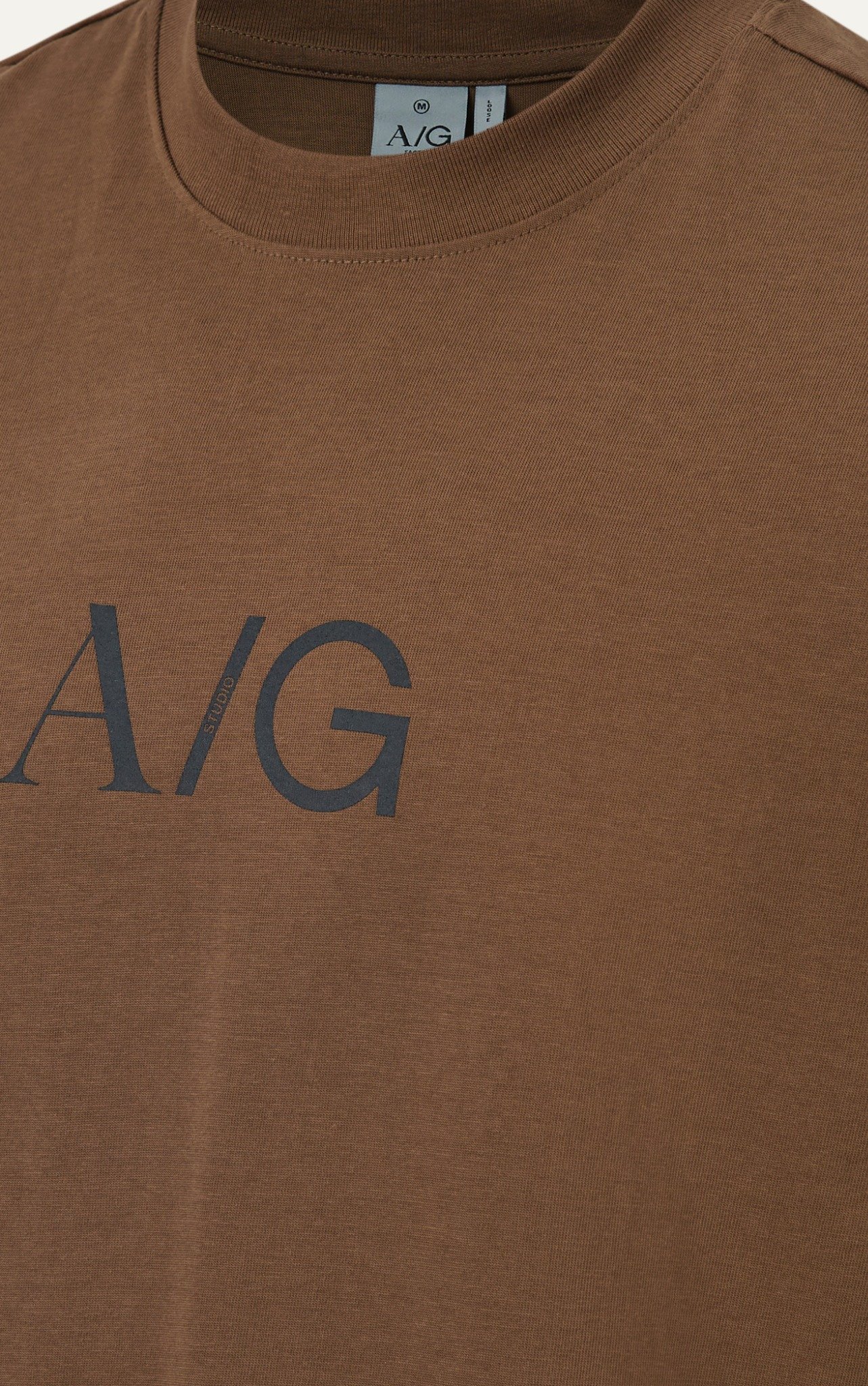 T738 FACTORY LOOSE FIT BIG LOGO T-SHIRT - BROWN