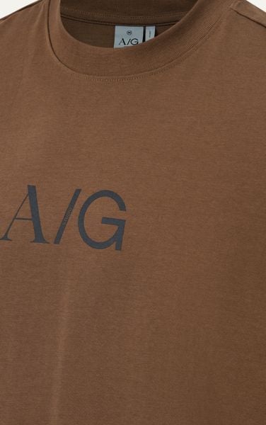  T738 FACTORY LOOSE FIT BIG LOGO T-SHIRT - BROWN 