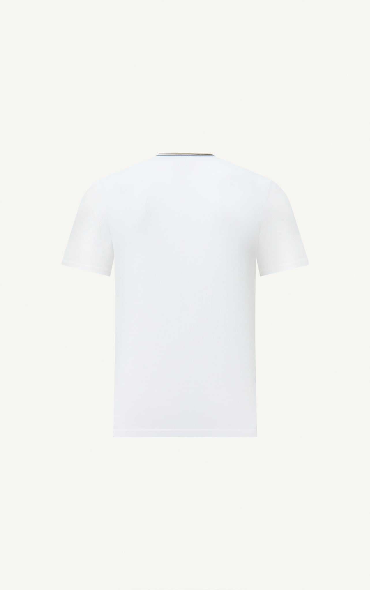 T736 STRIPED RIBBED-NECK T-SHIRT – WHITE