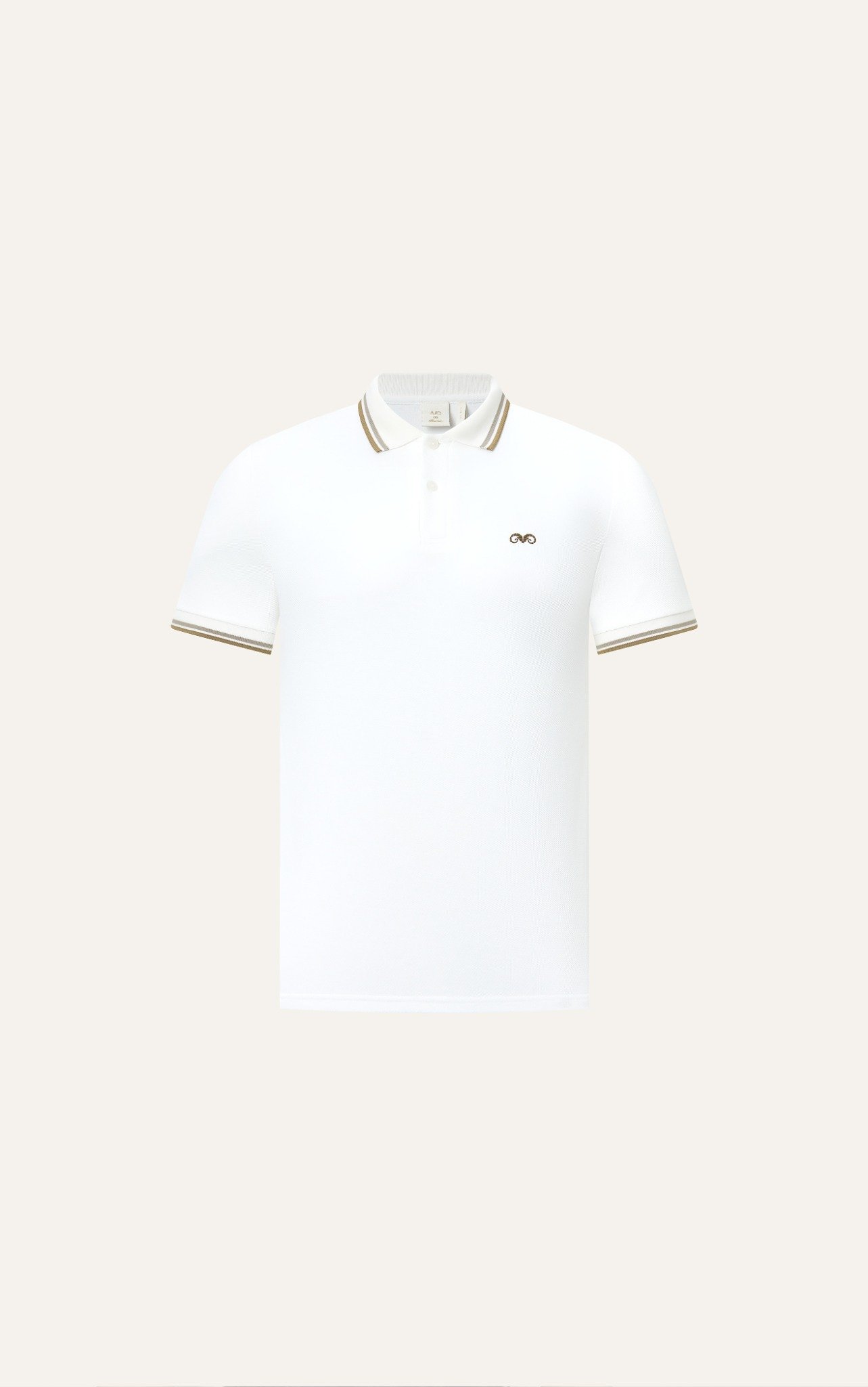 AG6101 PREMIUM SLIMFIT POLO - WHITE.BEIGE