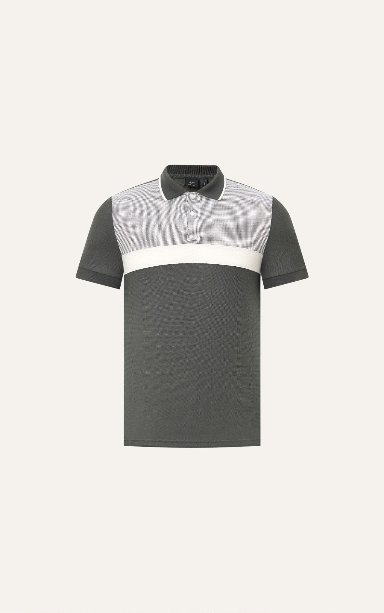AG71 PREMIUM SLIMFIT ICONIC COLOR STRIPED POLO - DARK GRAY