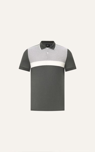  AG71 PREMIUM SLIMFIT ICONIC COLOR STRIPED POLO - DARK GRAY