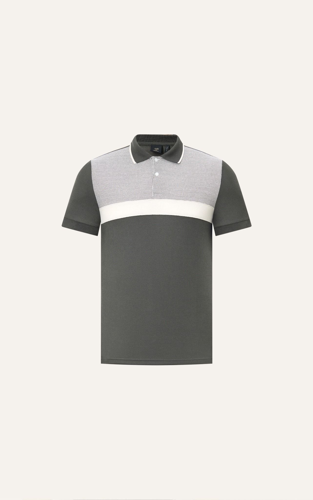  AG71 PREMIUM SLIMFIT ICONIC COLOR STRIPED POLO - DARK GRAY 