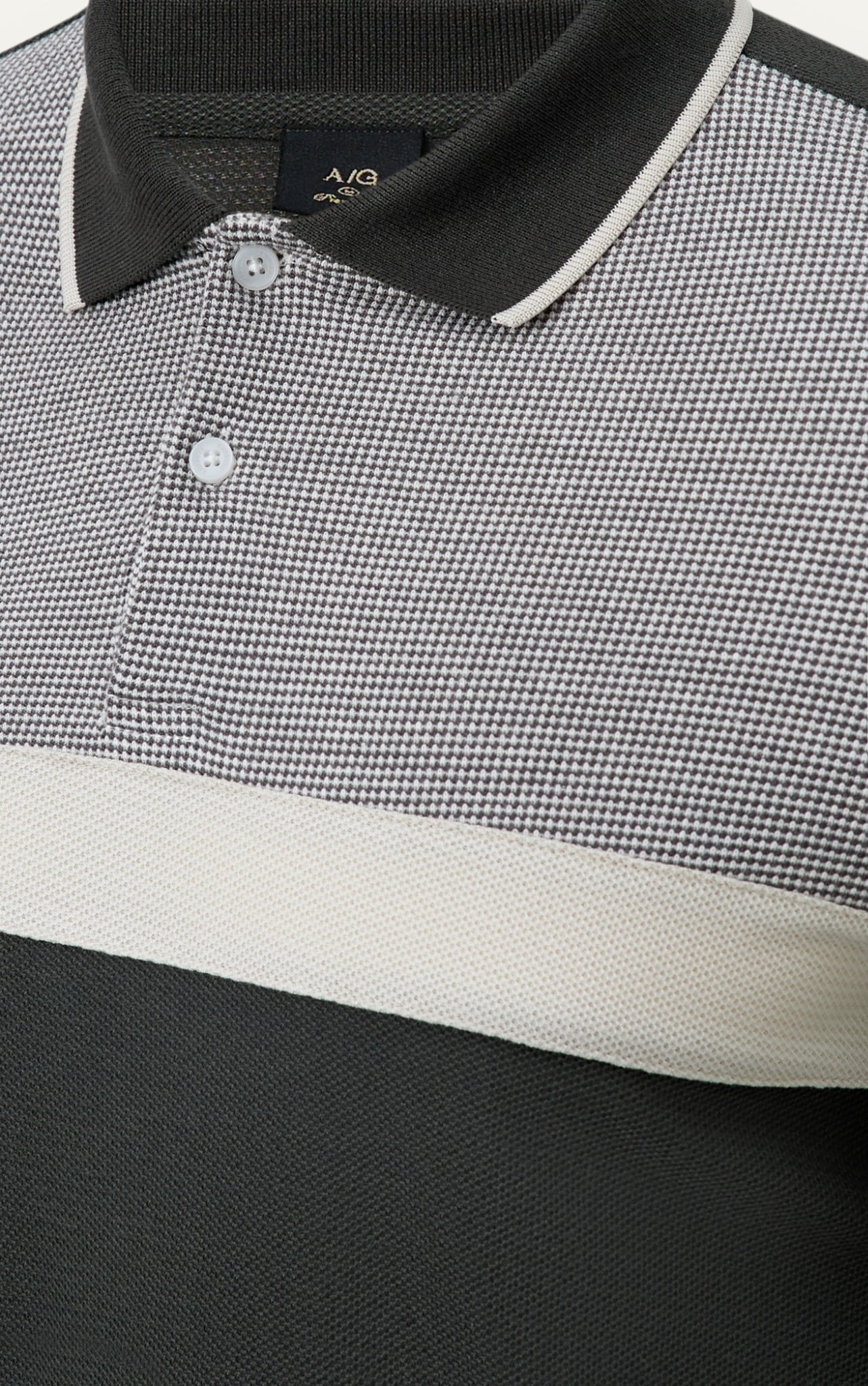 AG71 PREMIUM SLIMFIT ICONIC COLOR STRIPED POLO - DARK GRAY