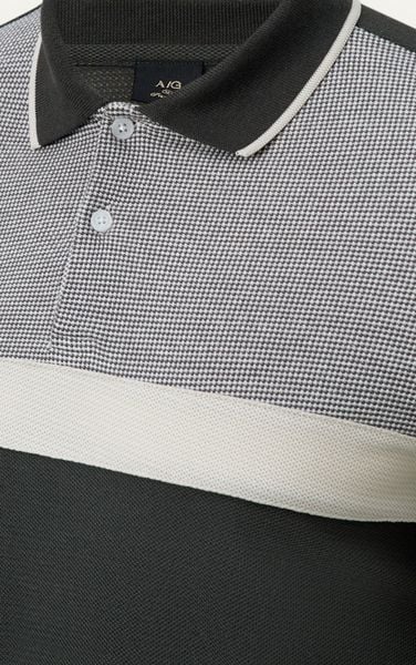  AG71 PREMIUM SLIMFIT ICONIC COLOR STRIPED POLO - DARK GRAY 