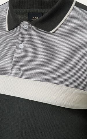 AG71 PREMIUM SLIMFIT ICONIC COLOR STRIPED POLO - DARK GRAY