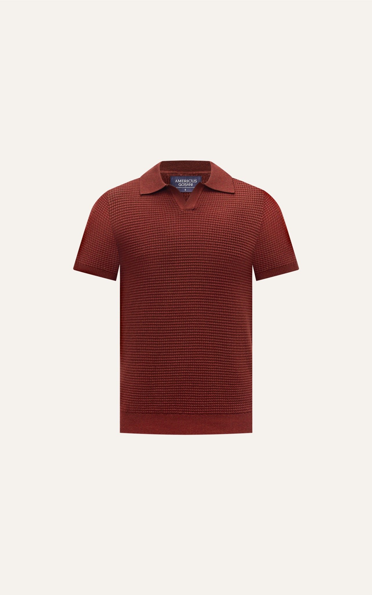 AG739 PREMIUM REGULAR FIT KNIT POLO - DARK RED