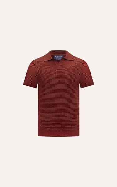  AG739 PREMIUM REGULAR FIT KNIT POLO - DARK RED