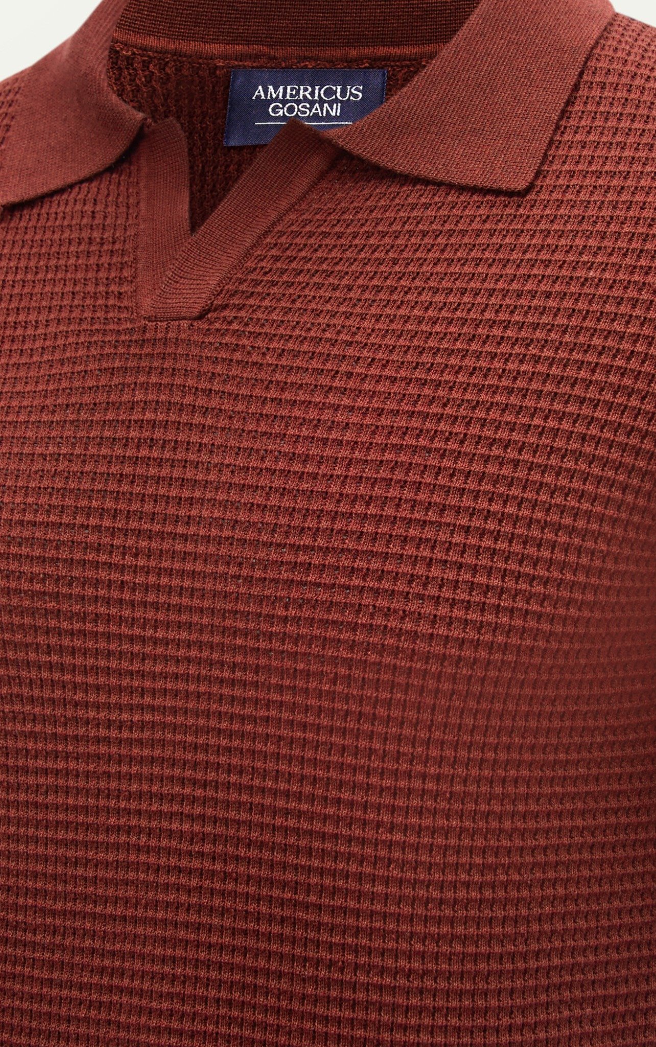 AG739 PREMIUM REGULAR FIT KNIT POLO - DARK RED