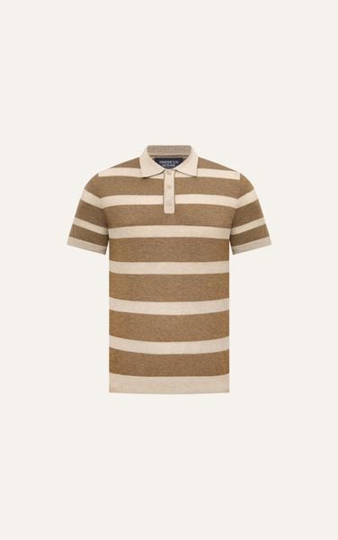  AG745 PREMIUM REGULAR FIT RIB STITCH POLO - BROWN