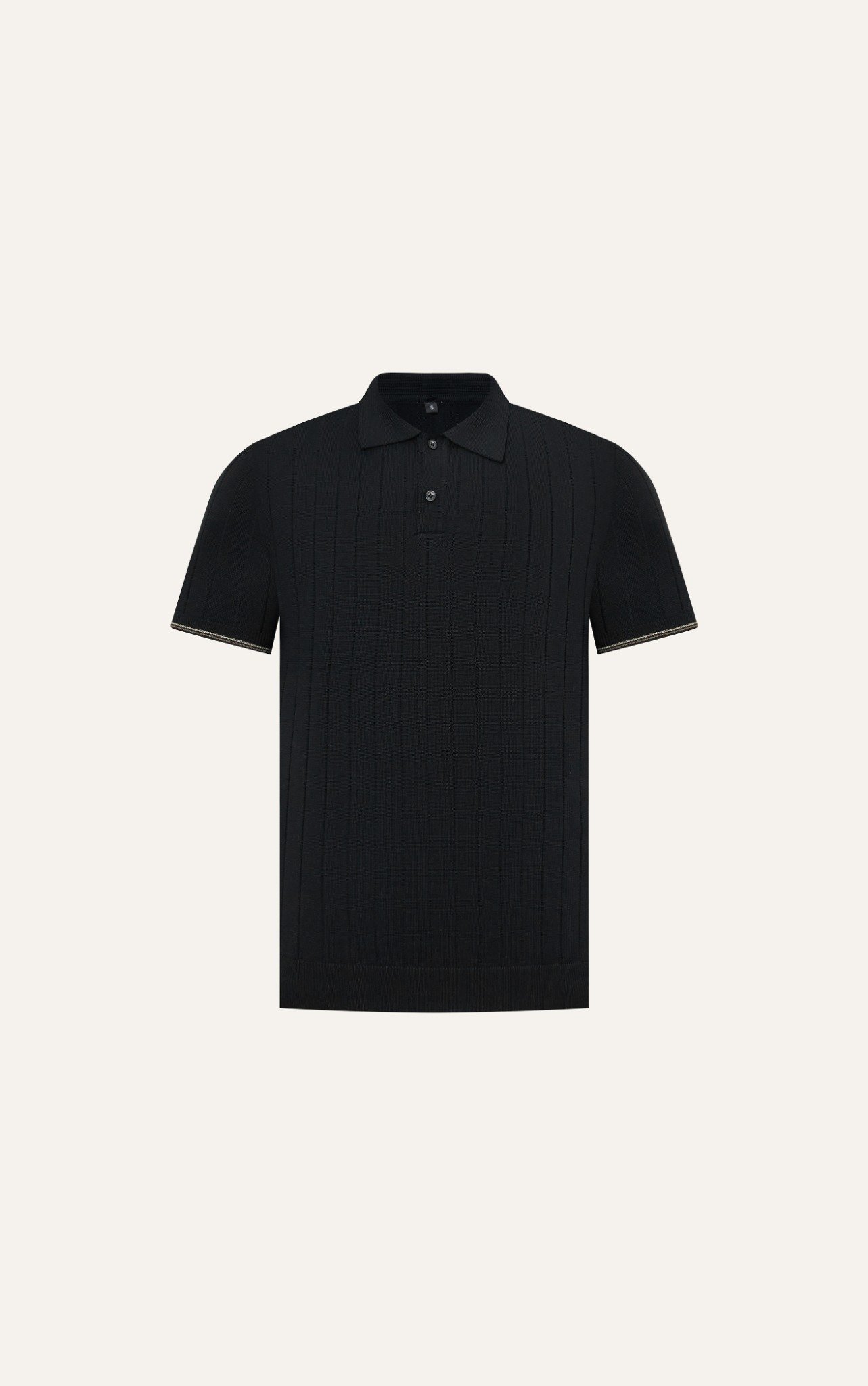 AG741 PREMIUM REGULAR FIT RIB STITCH POLO - BLACK