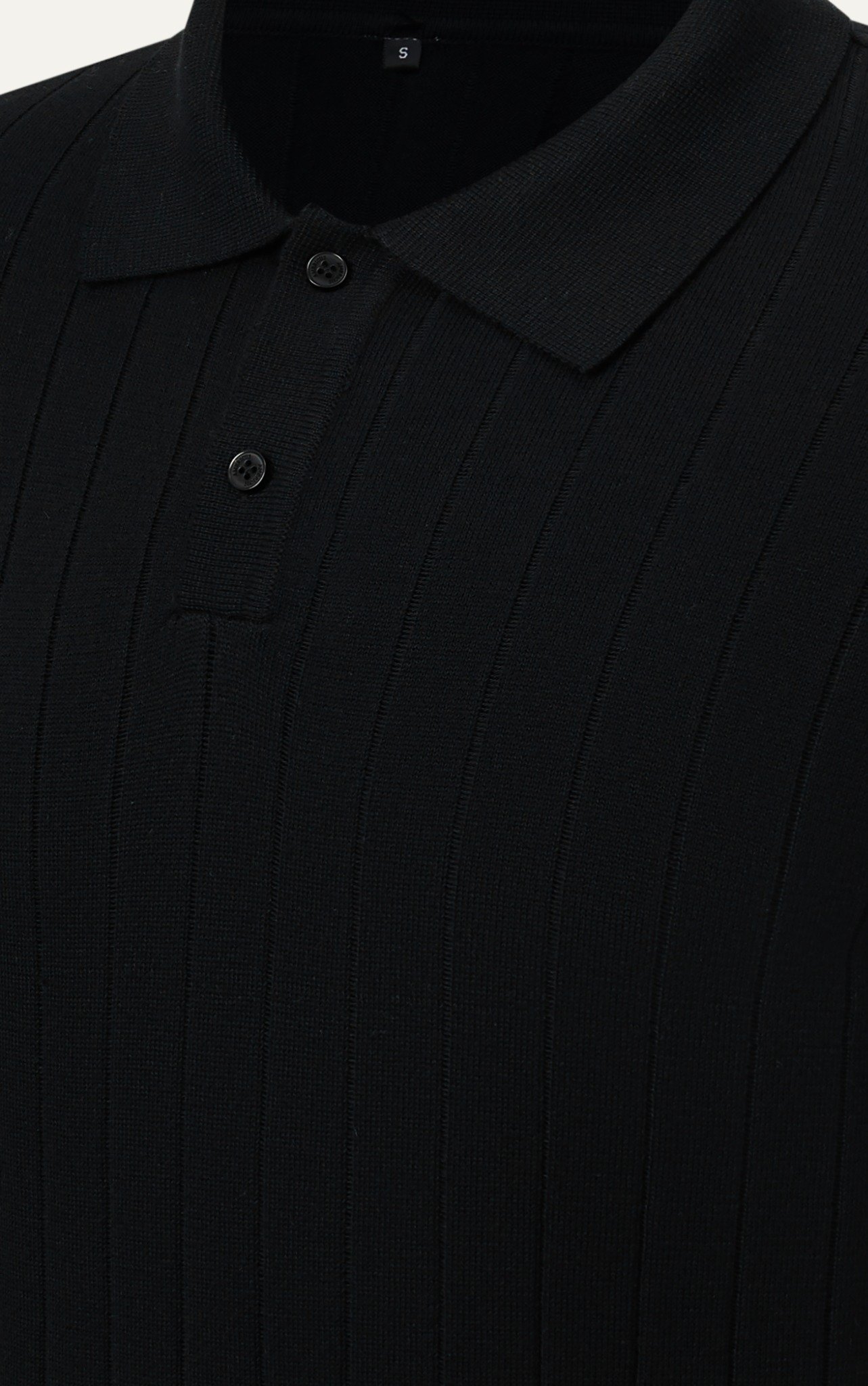 AG741 PREMIUM REGULAR FIT RIB STITCH POLO - BLACK