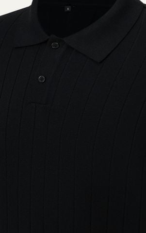 AG741 PREMIUM REGULAR FIT RIB STITCH POLO - BLACK