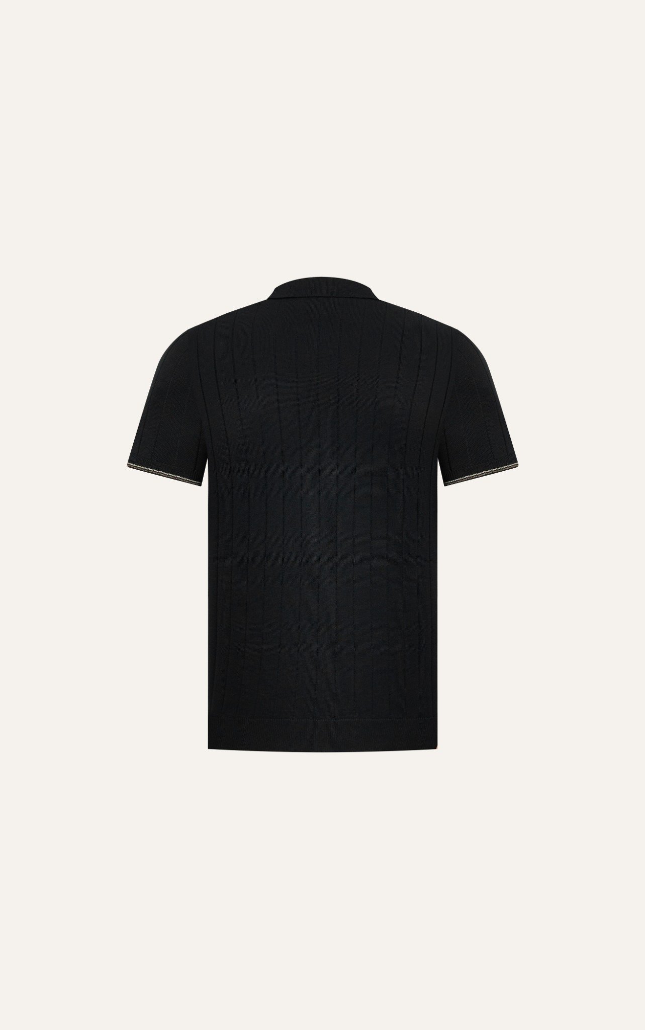 AG741 PREMIUM REGULAR FIT RIB STITCH POLO - BLACK