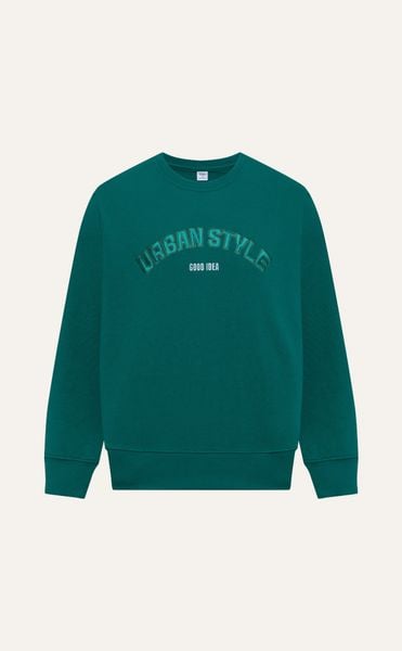  AG694 STUDIO OVERSIZE EMBROIDERED SWEATER - GREEN