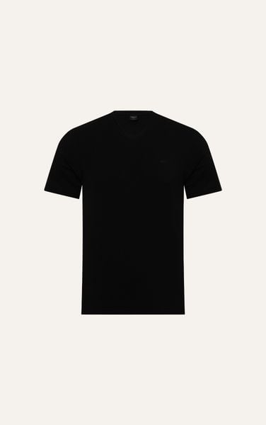  AG77 FACTORY REGULAR FIT BASIC HEART NECK T-SHIRT - BLACK