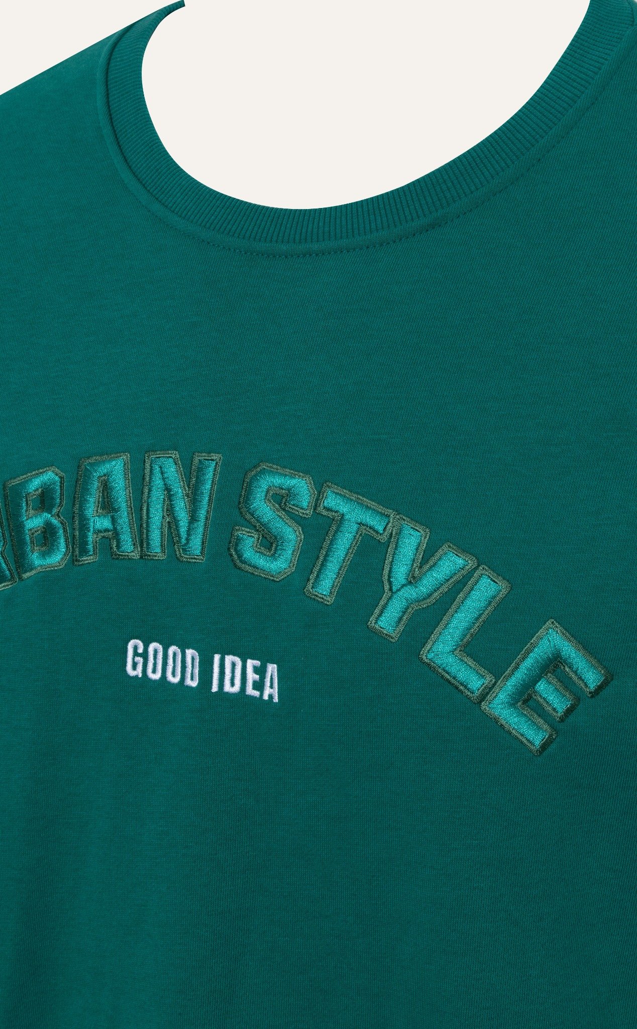 AG694 STUDIO OVERSIZE EMBROIDERED SWEATER - GREEN