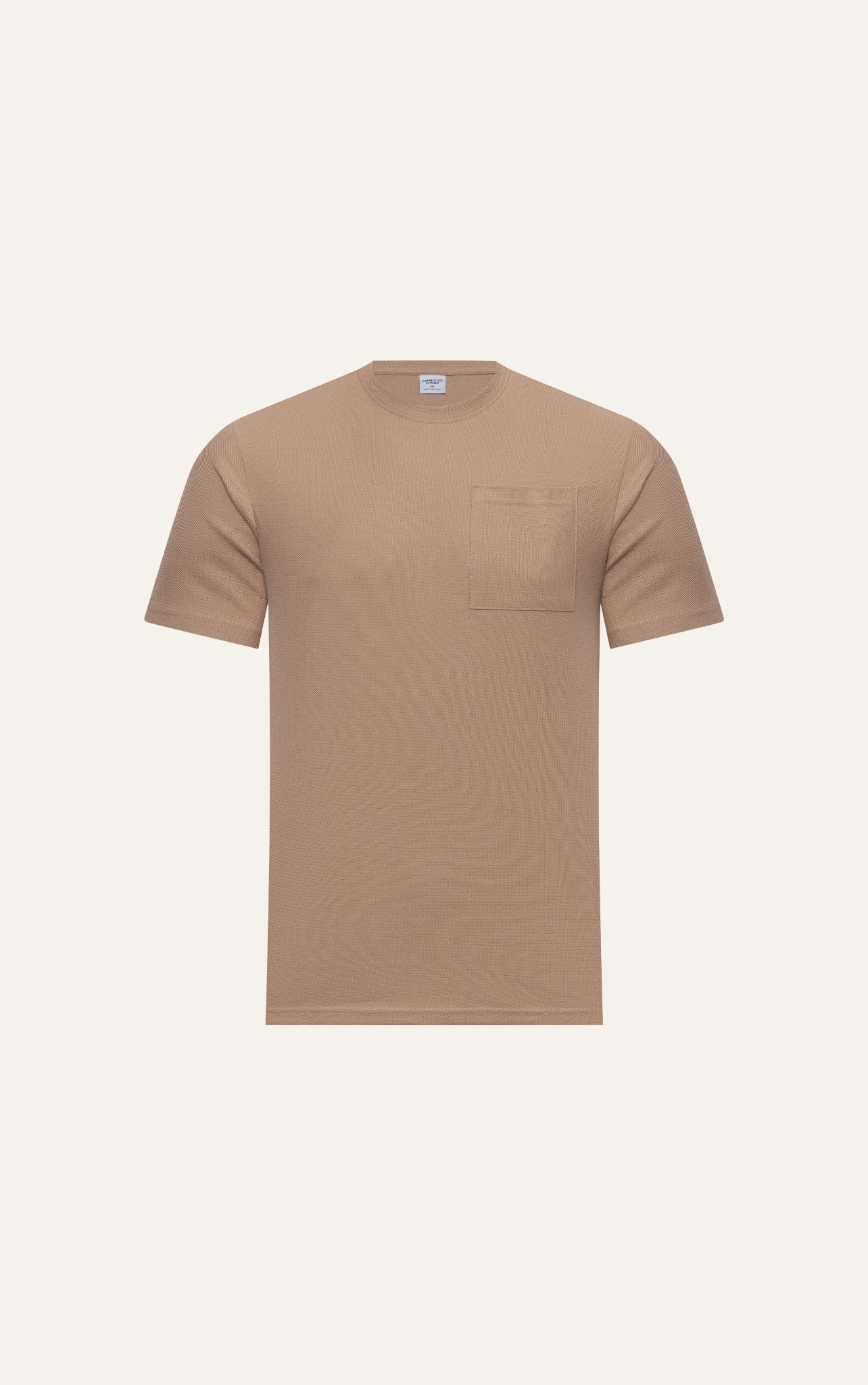 T663 FACTORY REGULAR FIT BASIC T-SHIRT WITH POCKET - BROWN