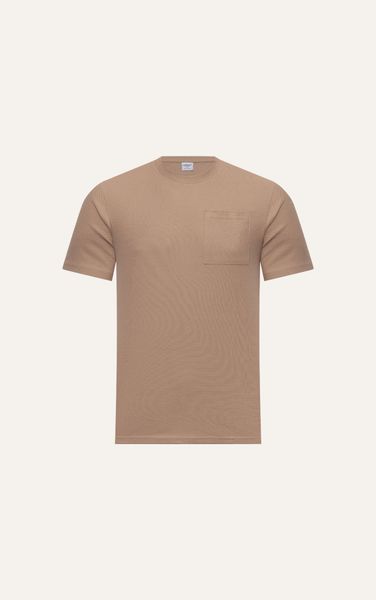  T663 FACTORY REGULAR FIT BASIC T-SHIRT WITH POCKET - BROWN