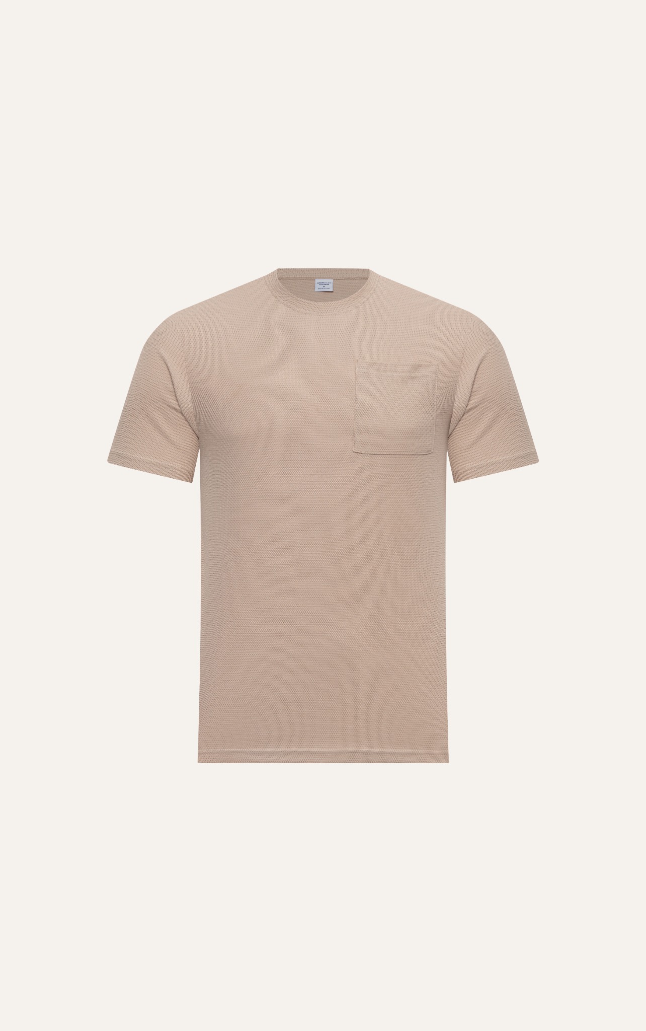 AG63 FACTORY REGULAR FIT BASIC T-SHIRT WITH POCKET - BROWN