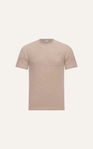  AG63 FACTORY REGULAR FIT BASIC T-SHIRT WITH POCKET - BROWN