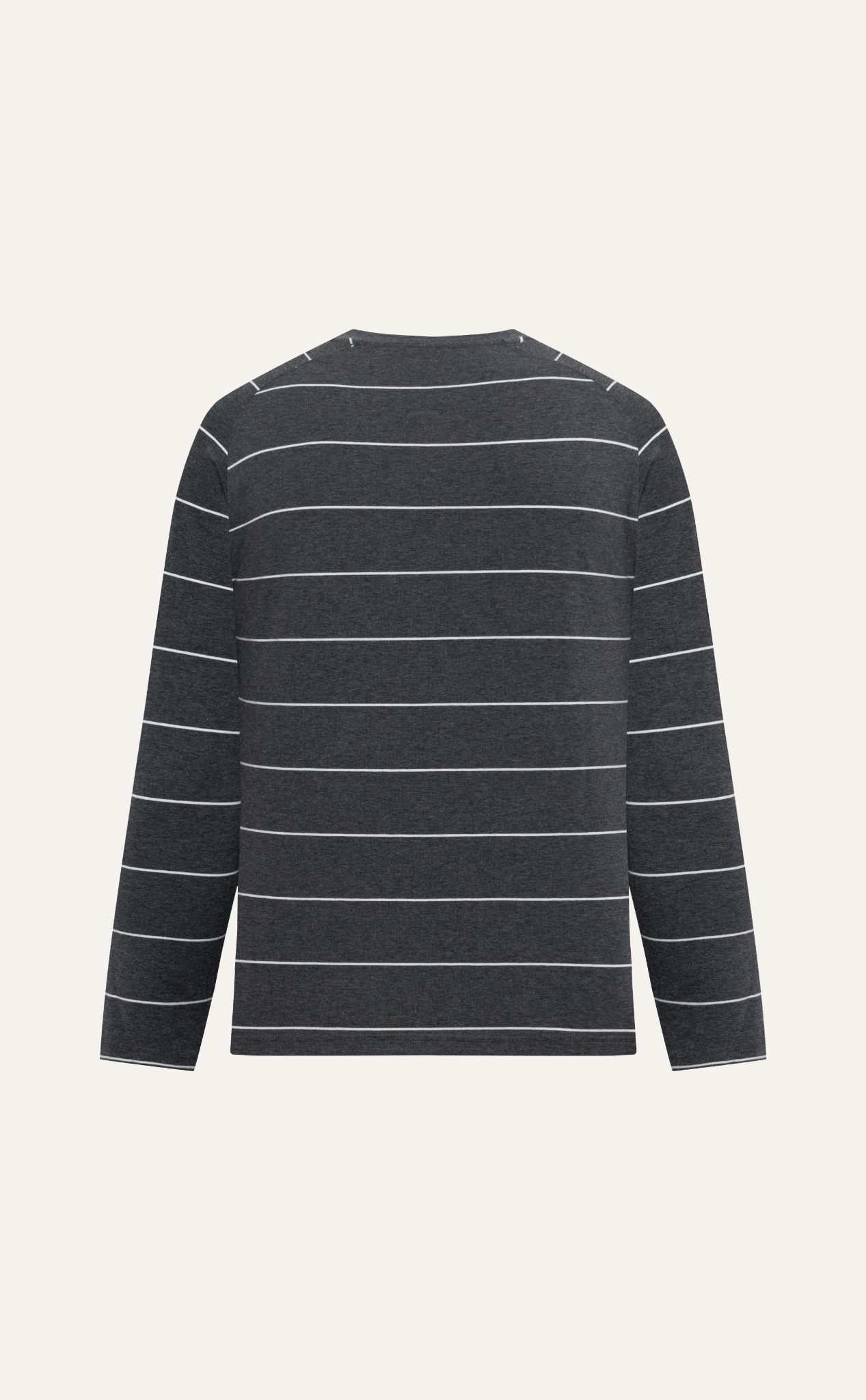 T676 FACTORY REGULAR FIT LONG-SLEEVED STRIPED SHIRT - GREY