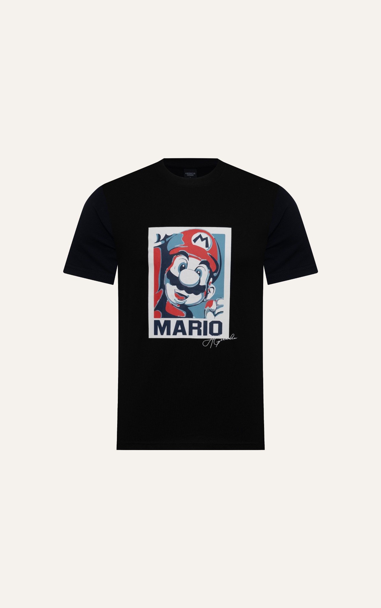 AG151 FACTORY REGULAR FIT "SUPER MARIO" PRINTED T-SHIRT - BLACK