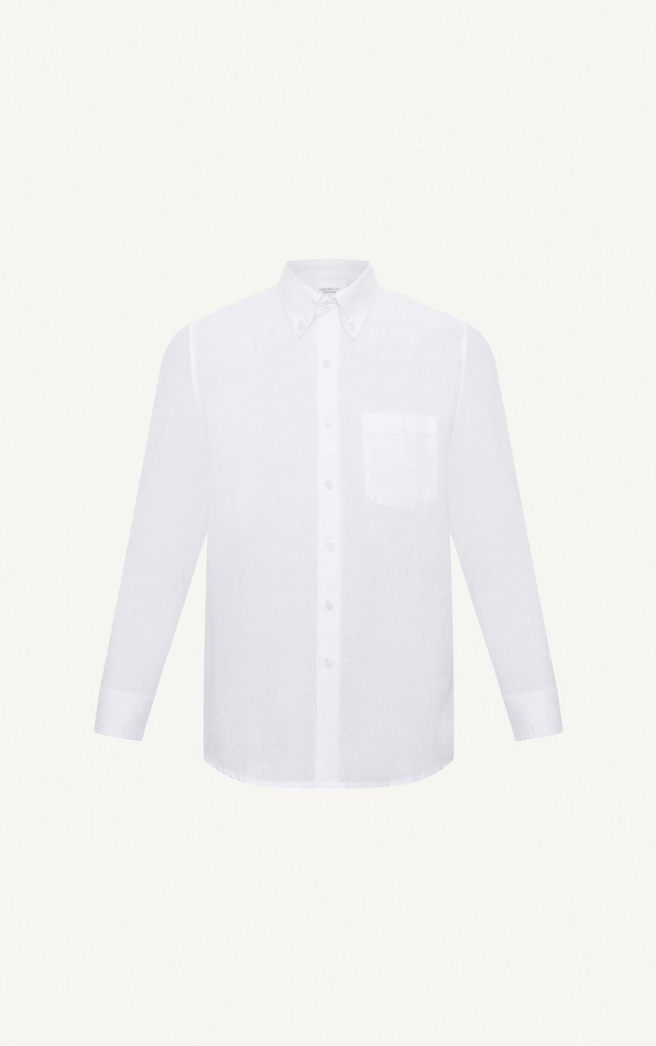  AG293 STUDIO REGULAR FIT ESSENTIAL LINEN SHIRT WITH POCKET - WHITE 