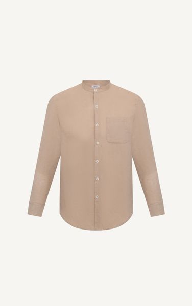  AG330 STUDIO REGULAR FIT BAND COLLAR SHIRT WITH POCKET - BEIGE