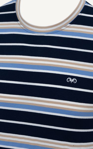  T668 FACTORY REGULAR FIT STRIPED T-SHIRT - DARK BLUE 