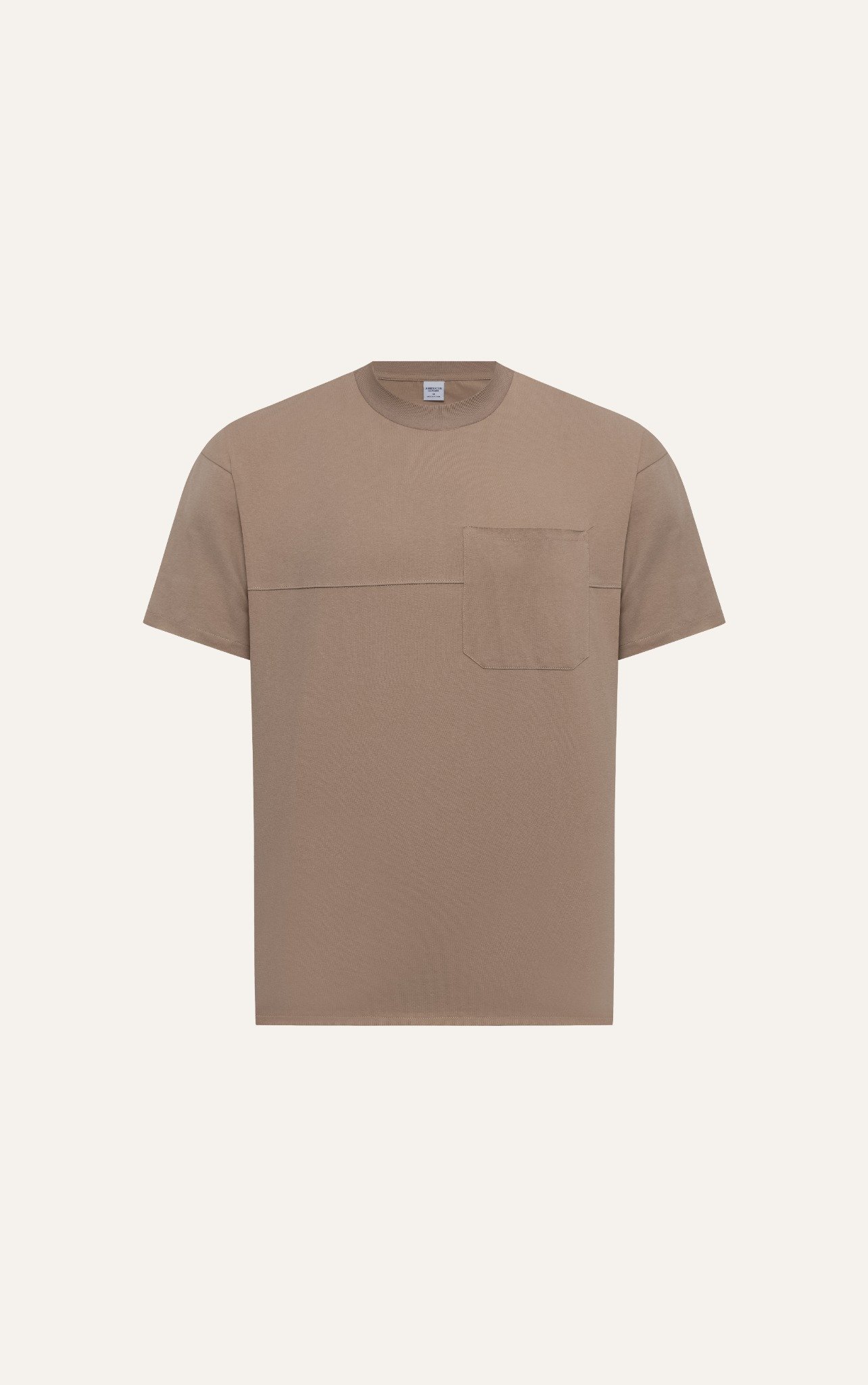 AG681 FACTORY OVERSIZE T-SHIRT WITH CHEST POCKET - BROWN