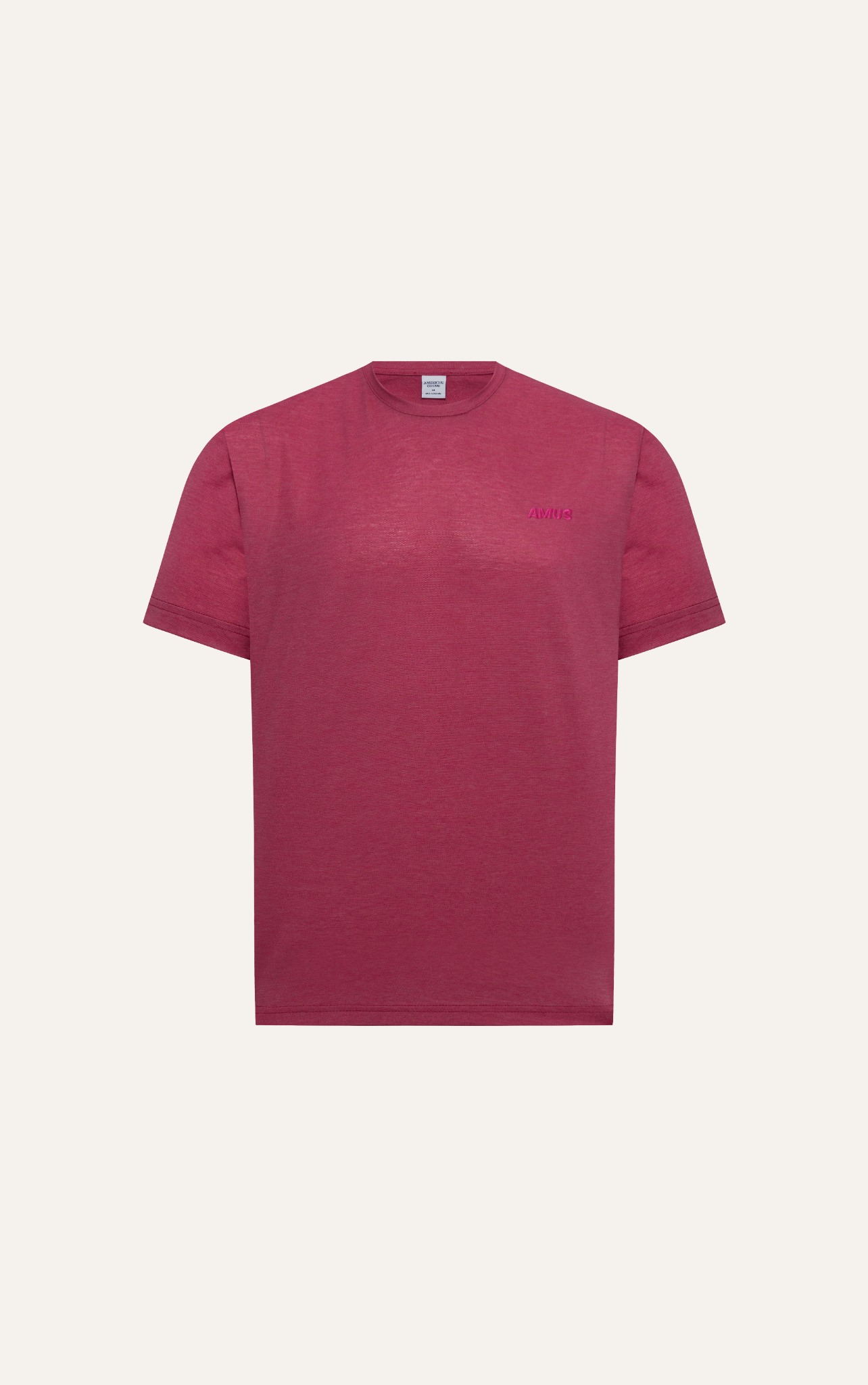 AG60 FACTORY REGULAR FIT EMBROIDERED "AMUS" T-SHIRT - PINK