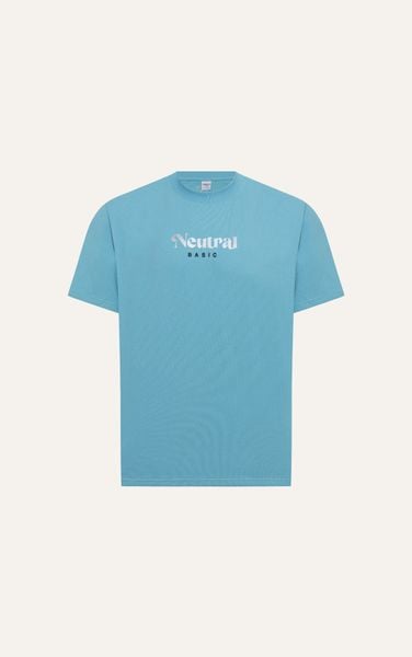  T690 FACTORY OVERSIZE PRINTED "NEUTRAL" T-SHIRT - SKY BLUE